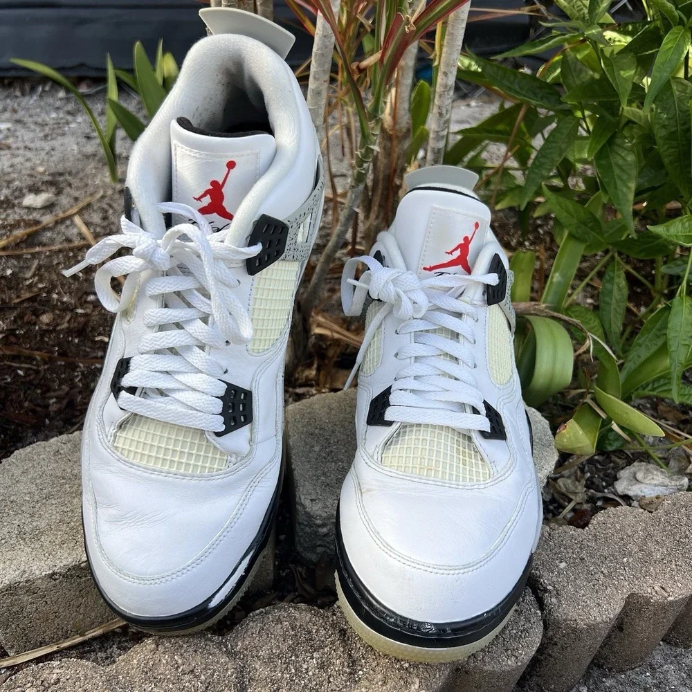 Nike Air Jordan 4 Men's Golf Shoes White Cement, Size 12